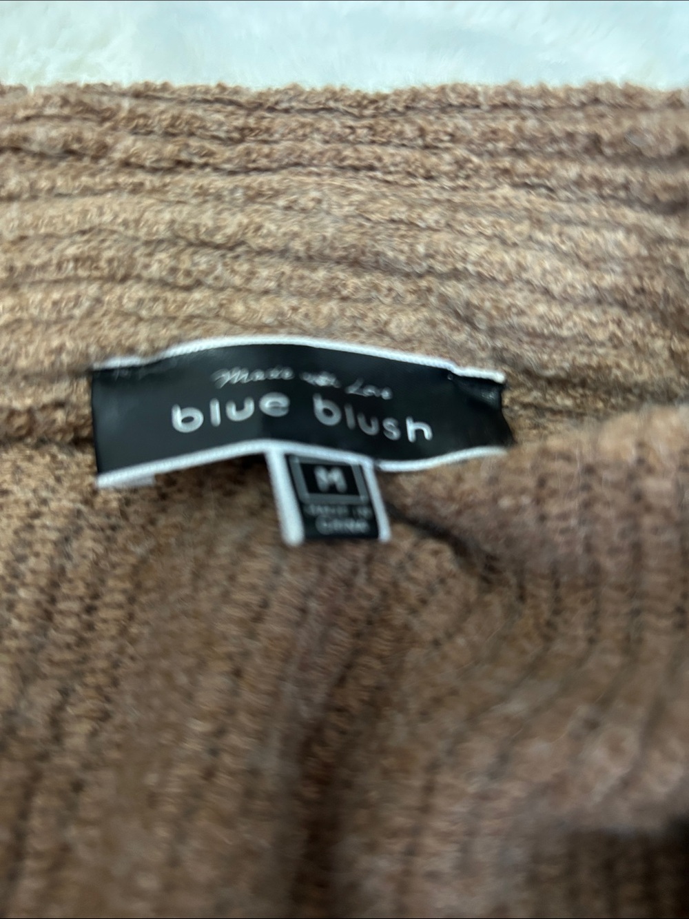 Blue Blush Oversized Ribbed Shacket Brown - Picture 7 of 8